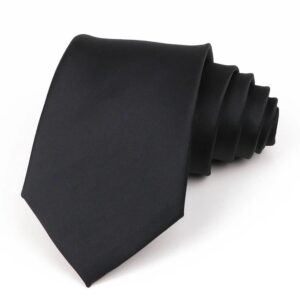 Cravate noire en peau de soie