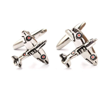 Boutons de manchette représentant un avion de la Royal Air Force
