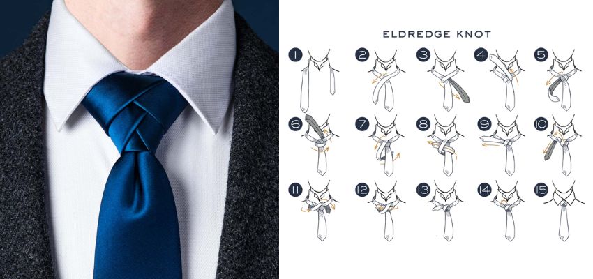 Le nœud Eldredge, complexe et tissé, attire l'attention lors d'événements à la pointe de la mode.