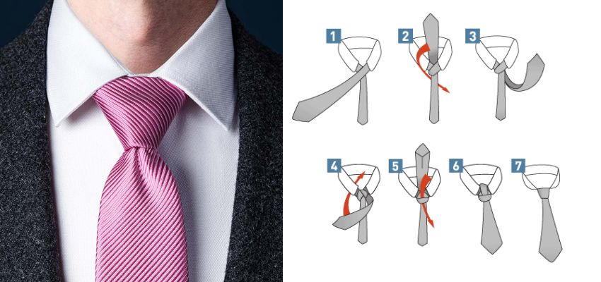 Le nœud Windsor, célèbre pour son élégance britannique, est parfait pour les tenues formelles à col ouvert.