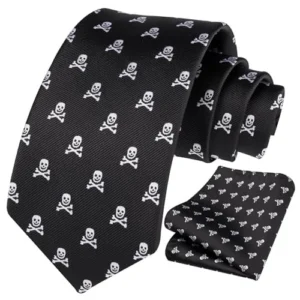  Cravate avec motif tête de mort pour mariage