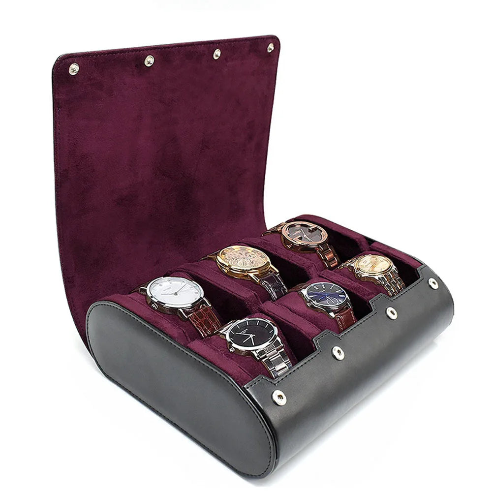 Étui montre - Etui Noir Bordeaux Sextuple - product image 1