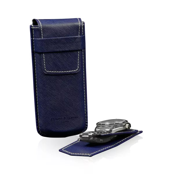 Étui à montre - Heisse & Söhne Mondo Saffiano 1 Bleu Blanc - product image 1