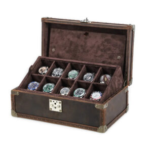 Boîte à montres en bois MDF – 10 emplacements – Coffre Trésor Decade