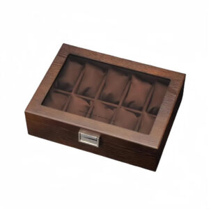 Boîte à montres en bois – 10 emplacements – Elégance 10 Brun foncé