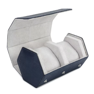 Étui à montre Duo Hexagonal Cuir Bleu Klein - product image 1