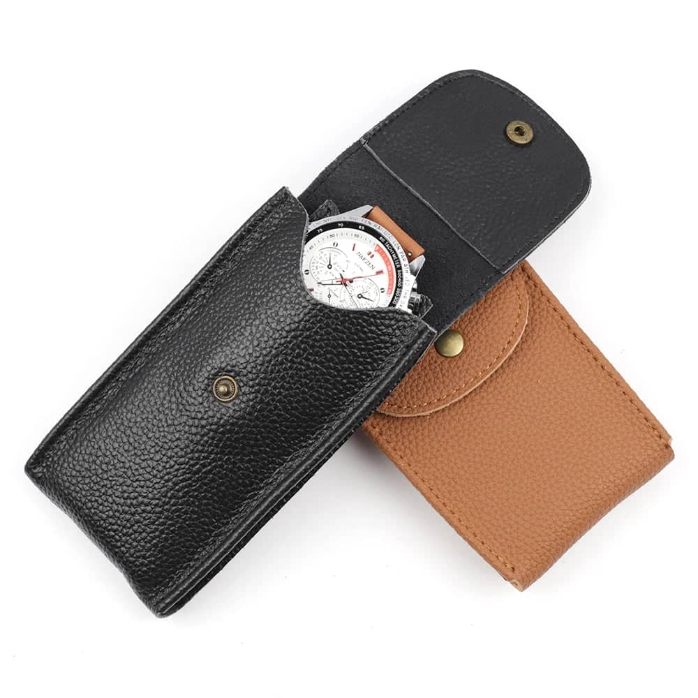 Pochette pour montre en cuir noir - product image 2