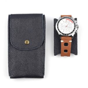 Pochette pour montre en cuir bleu - product image 1