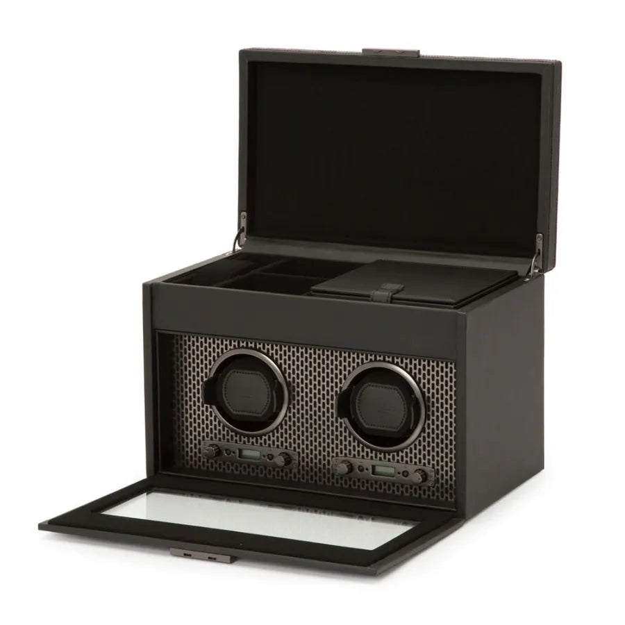 Remontoir montres - Wolf1834 Axis Double avec Rangement Revêtement en Poudre - product image 1