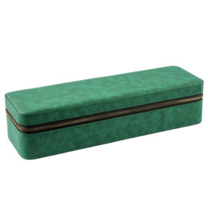Boîte à montres finition cuir végan – 6 emplacements – Trousse Classique verte Émeraude