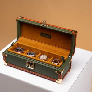 Boite à Montre Saffiano Olive Green 4 Slots - product image 1