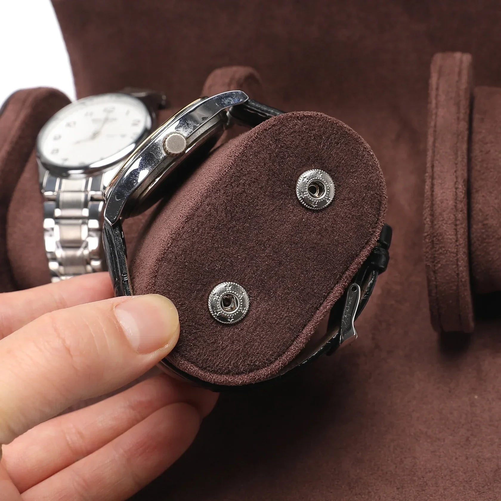 Étui montre - Marron foncé cuir mono - product image 2