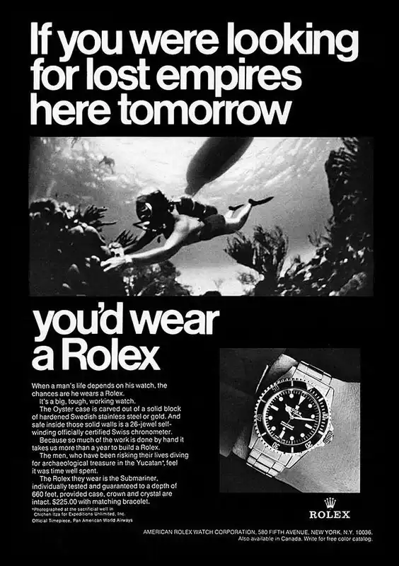 rolex submariner 5513 vintage ad